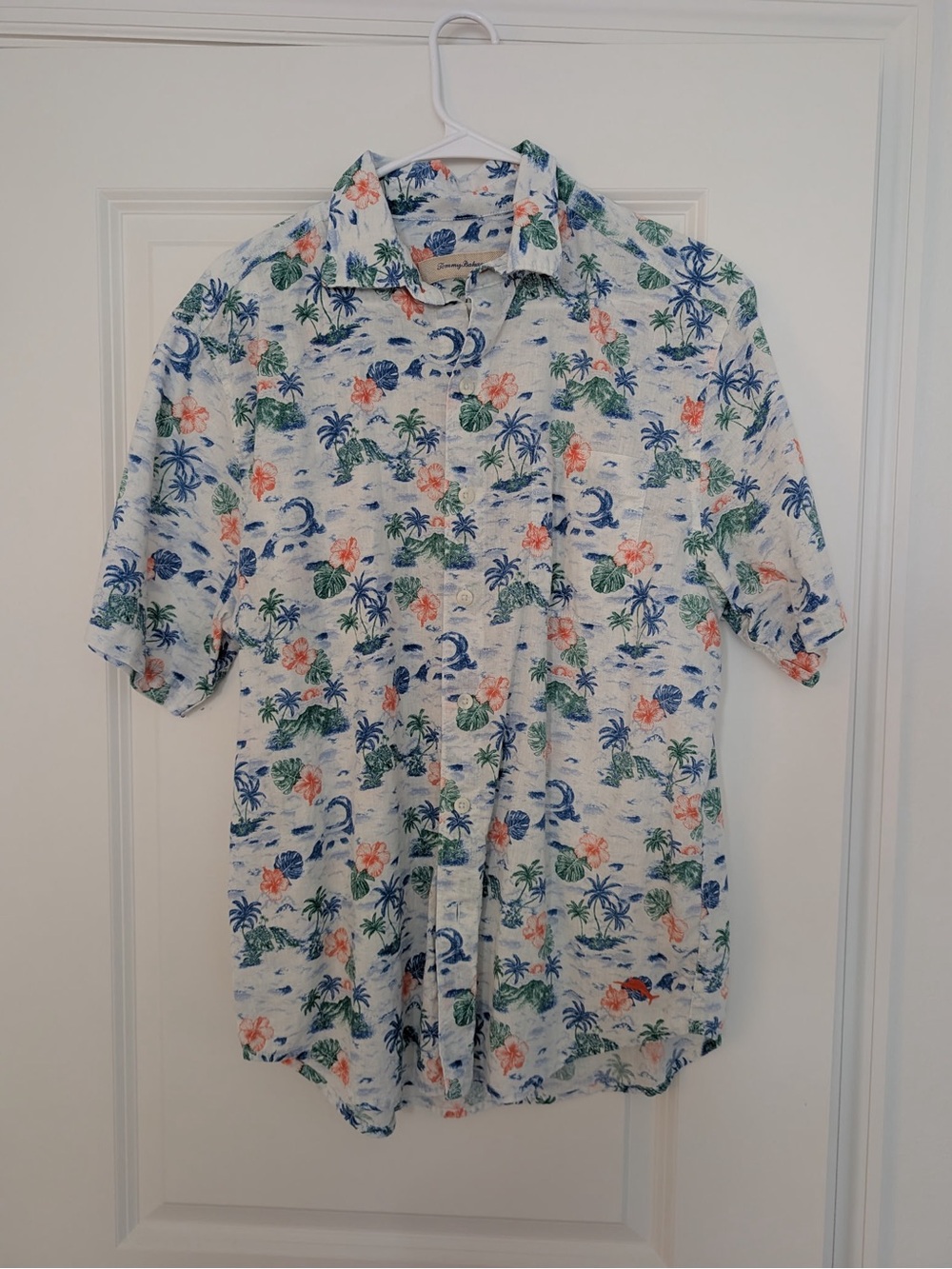 Tommy Bahama Hawaiian Camp Print Short Sleeve Button-Up Tropical